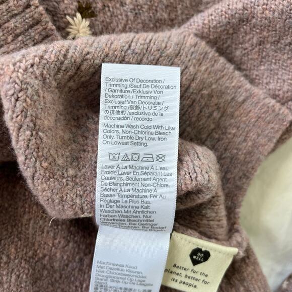 Madewell Embroidered Cross Stitch Floral Pullover Purple Pink Sweater, Medium - Picture 11 of 12